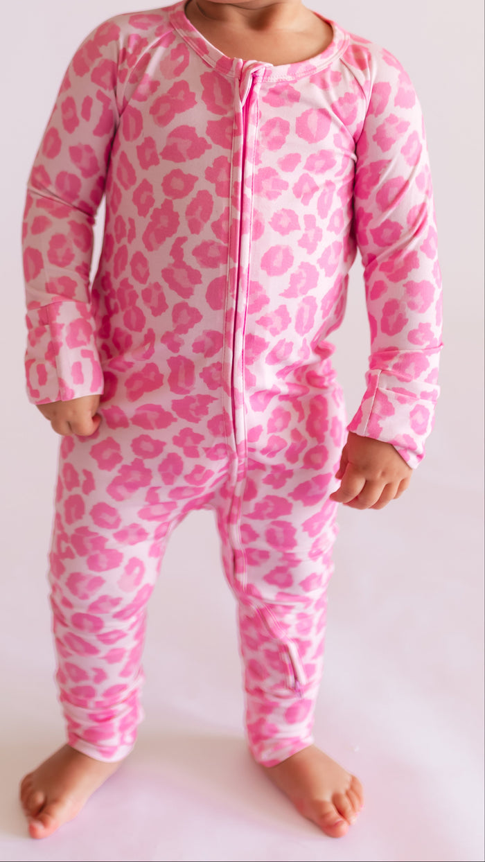Infant Romper in Neon Cheetah