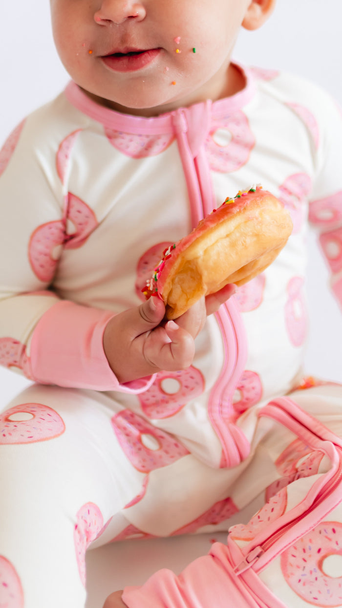 Infant Romper in Pink Donuts