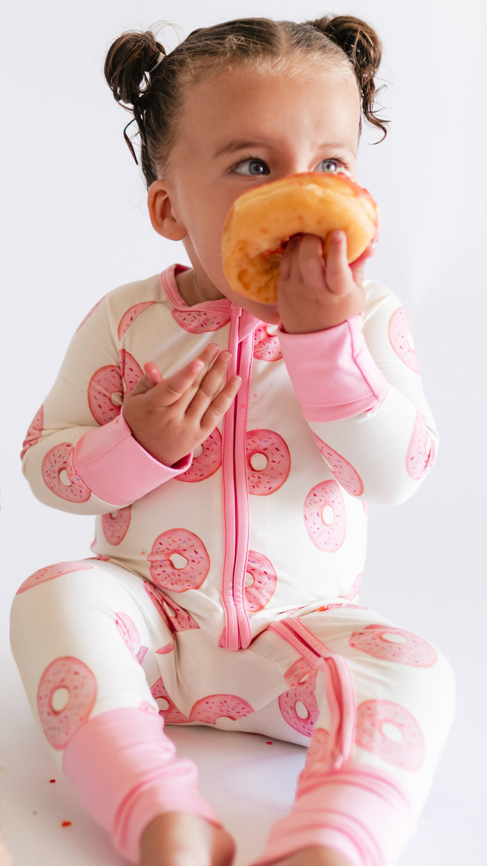 Infant Romper in Pink Donuts