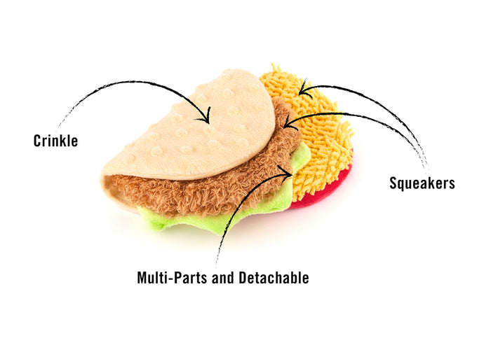P.L.A.Y.'s International Classic Tail Waggin' Taco Toy - features shown