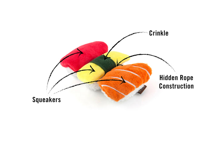 P.L.A.Y. International Classic Spot's Sushi Toy - features shown