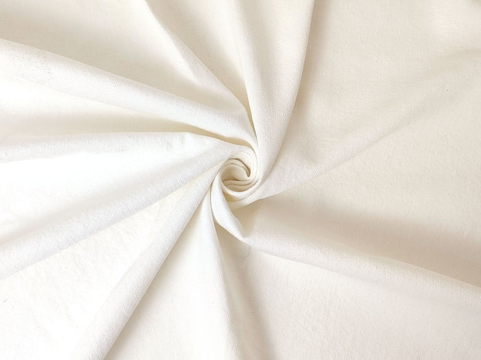 Ivory White Linen-Cotton-Polyester Fabric – Twill Weave, Soft & Pre-Washed 8071