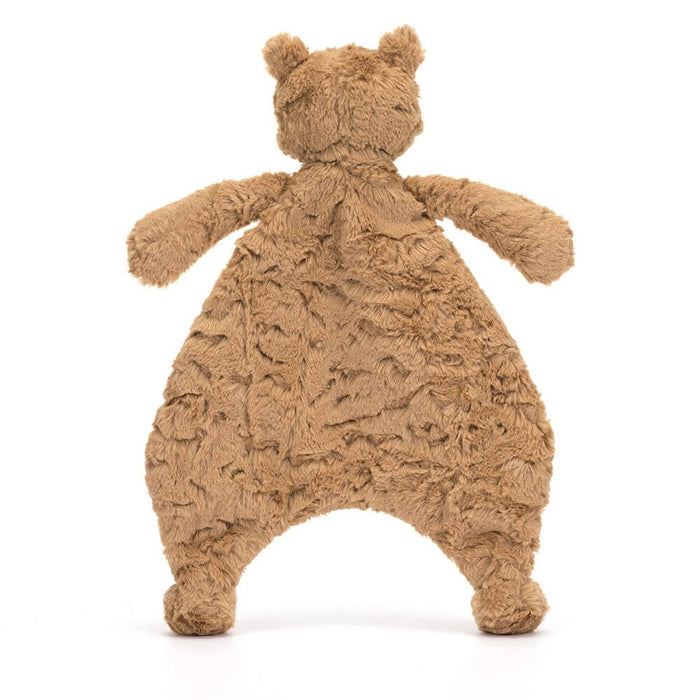Brown teddy bear plush toy on a white background