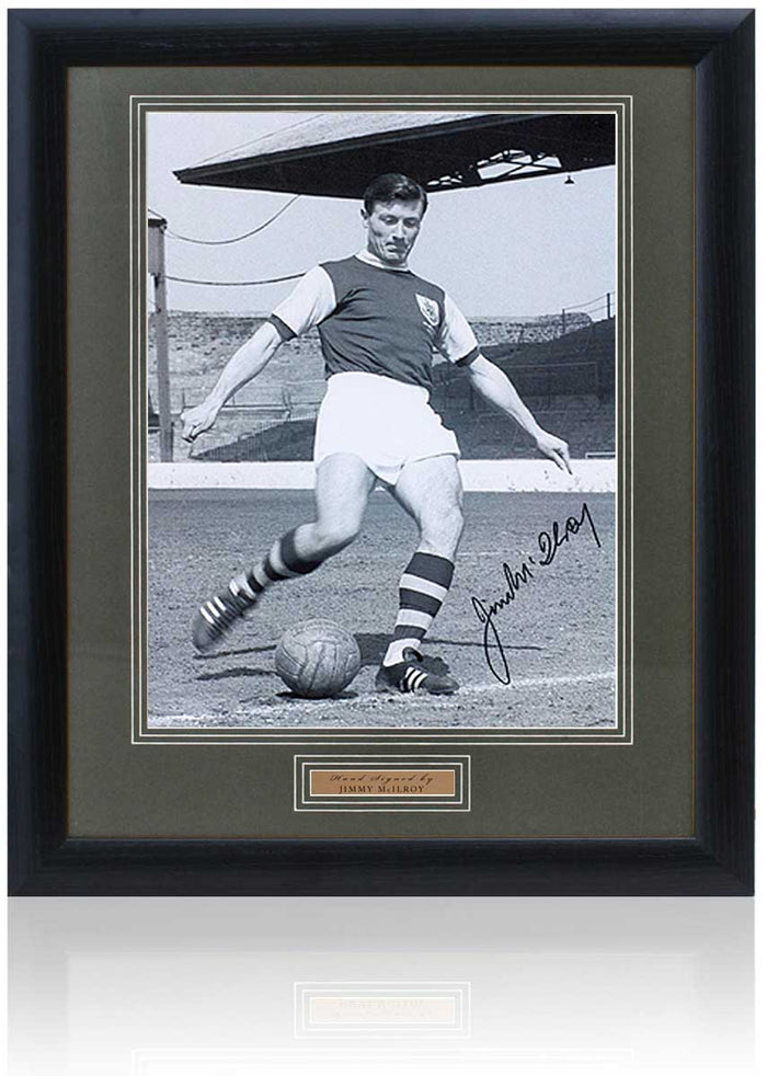 Jimmy McIlroy Burnley Legend Hand Signed Photograph 23x19" Framed