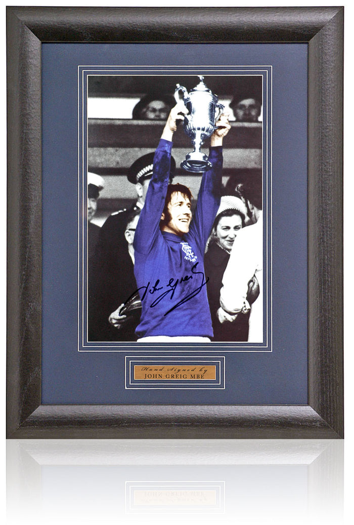 John Greig Rangers Legend Hand Signed Photograph 15x19" Framed