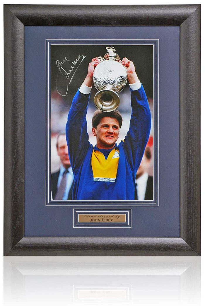 John Lukic Leeds United Legend Hand Signed Photograph 15x19in Framed