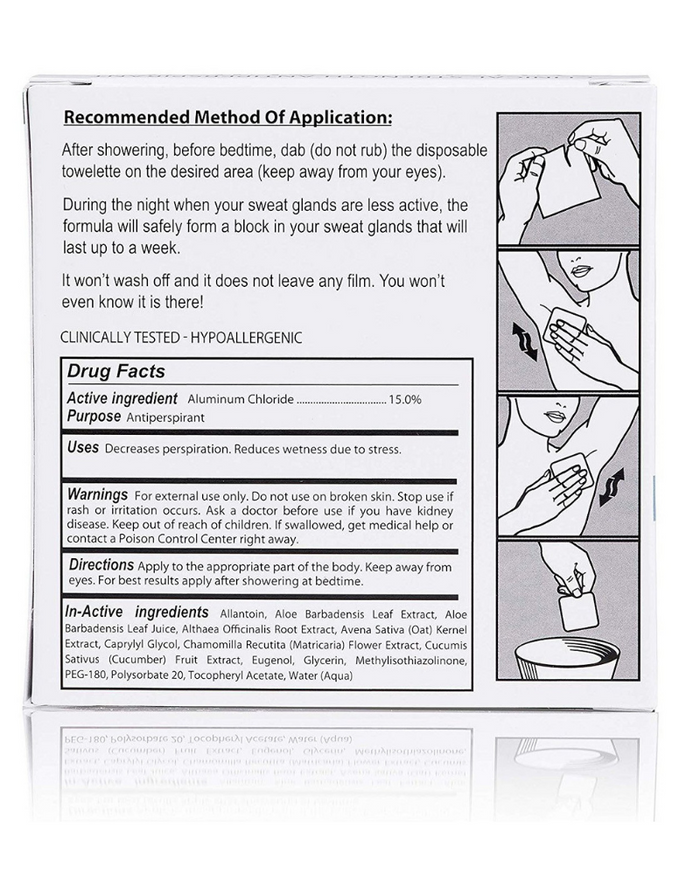 KLeinerts SSU10 Ultra Sweat Shield Antiperspirant Sweat Wipes 10 Pk myselflingerie.com