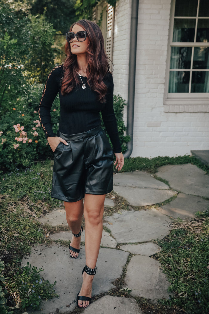 Lace Up Sleeve Top