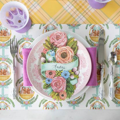 Laurel Bunny Baskets Paper Placemat