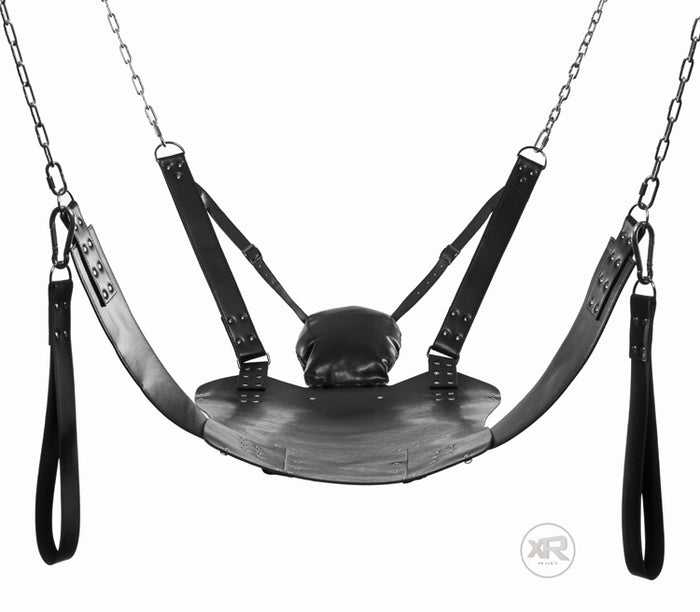 Leather Swing with Pillows and Stirrups Image 2