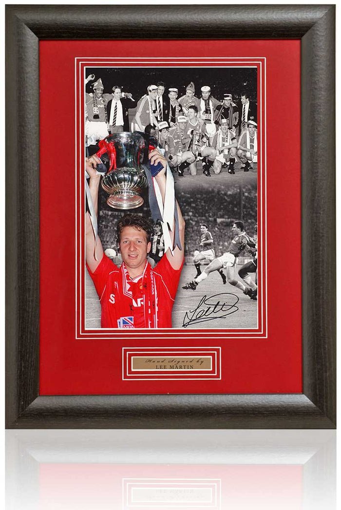 Lee Martin Manchester United Legend Hand Signed 1990 FA Cup Montage 15x19" Framed