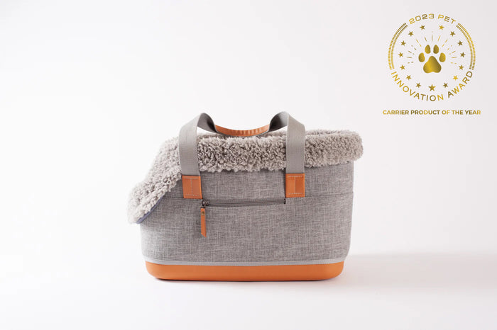 LeftPine x P.L.A.Y. Deluxe Dog Carrier - Gray side view