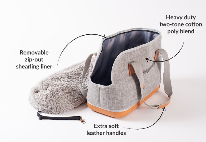 LeftPine x P.L.A.Y. Deluxe Dog Carrier - feature callouts