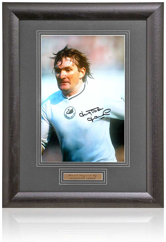Leighton James Swansea City Hand Signed Photograph 15x19" Framed