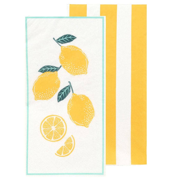 Lemon Long Lunch Paper Napkins - 16 Pack