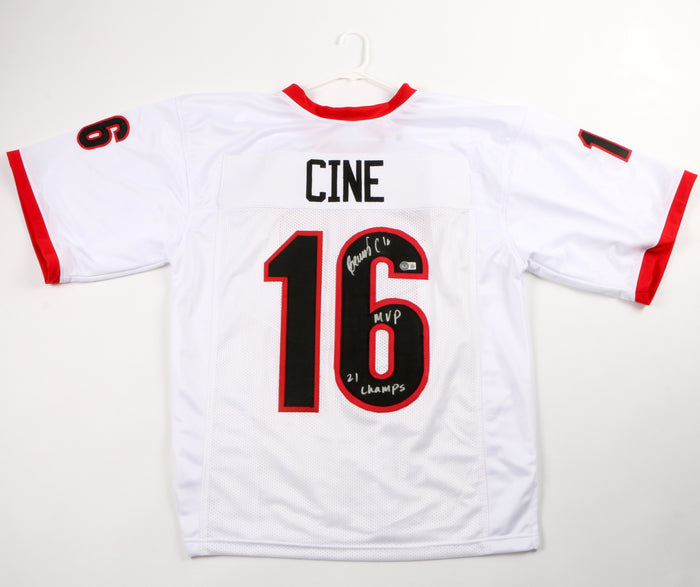 Lewis Cine Signed Jersey White Georgia Bulldogs Minnesota Vikings Beckett