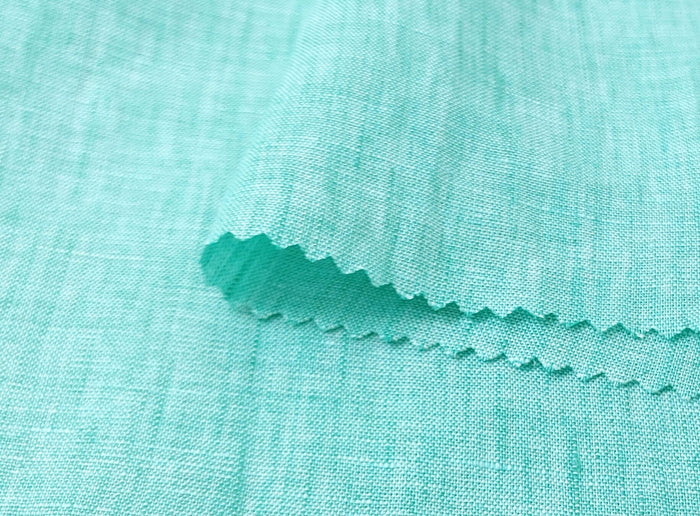 Lightweight 100% Linen Fabric: Two-Tone Chambray Elegance 7632 7746 - The Linen Lab - Mint