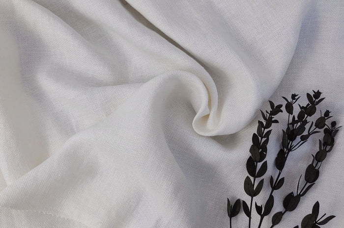 Linen Bamboo Canvas Fabric Heavy Weight 1666 - The Linen Lab - White