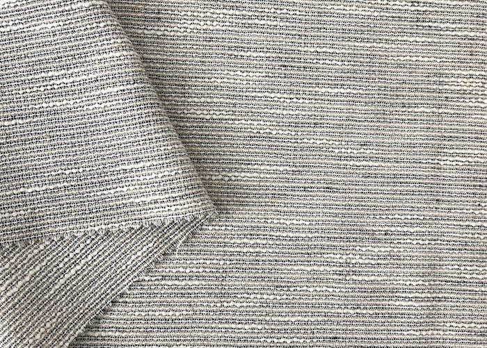 Linen Blend Dobby Tweed-Style Fabric – Grey Melange Texture | Light-Medium Weight, Pre-Washed 8269