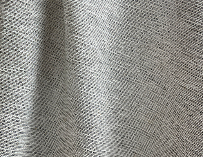 Linen Blend Dobby Tweed-Style Fabric – Grey Melange Texture | Light-Medium Weight, Pre-Washed 8269