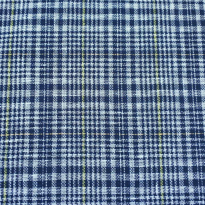 Linen Double Face Glen Plaid Fabric (5983) - The Linen Lab - Navy