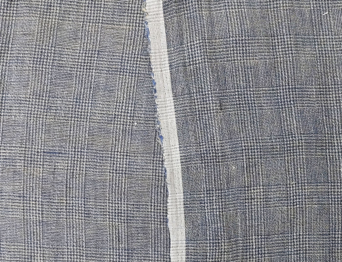 Linen Blend Fabric High Twisted Yarn Navy Glen Plaid Medium Weight 7077 7839 7078 7563