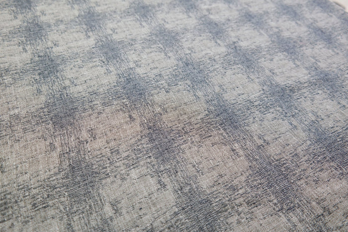 Linen Geometric Jacquard Fabric (6649) - The Linen Lab - Navy