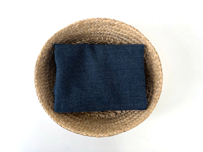 Linen Blend Herringbone Chambray Fabric with Stretch – Medium Weight 8013 8014 8200