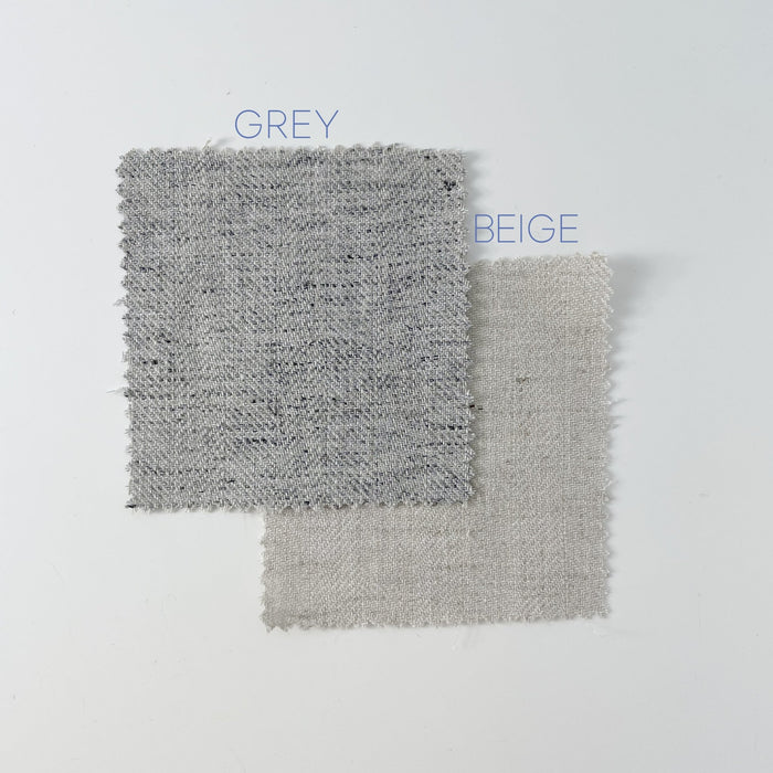 Linen Melange Fabric HBT Herringbone Twill (6667 6668) - The Linen Lab - Light Natural