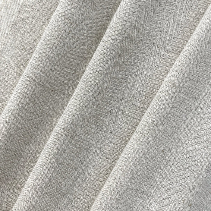 Linen Melange Fabric HBT Herringbone Twill (6667 6668) - The Linen Lab - Light Natural