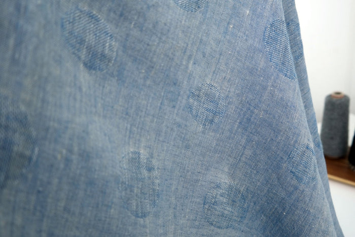 Linen Circle Jacquard Fabric - precut - 6939 - The Linen Lab - 1y