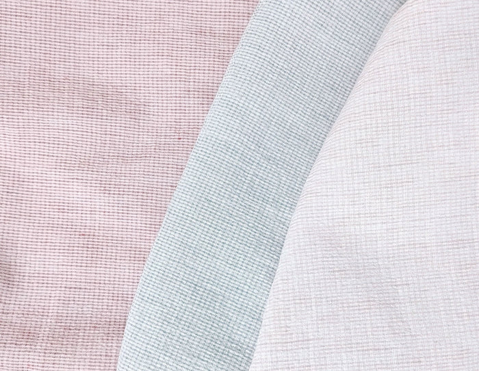 Linen Cotton Stripe Fabric: Subtly Wrinkled Elegance 6163 6236 5975 - The Linen Lab - Pink