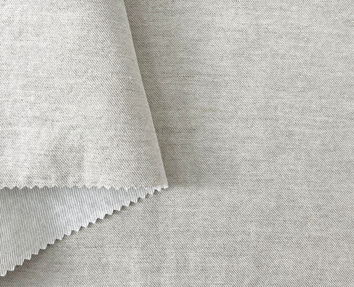 Linen Cotton Twill Fabric – Light Natural Color, Medium Weight, Pre-washed 8216