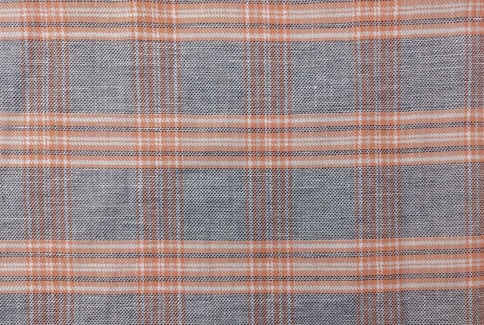 Linen Cotton Twill Plaid Fabric 6113 6114 - The Linen Lab - Orange