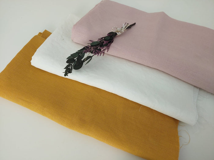 Linen Double Face Fabric (6334 6335 6400) - The Linen Lab - pink