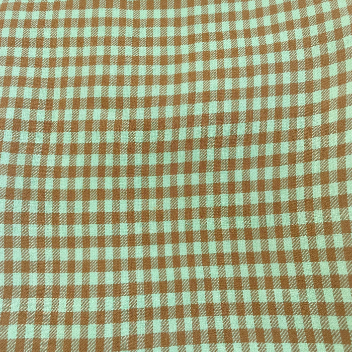 Linen Small Green Check Fabric 7568 7569 - The Linen Lab - Green 7568