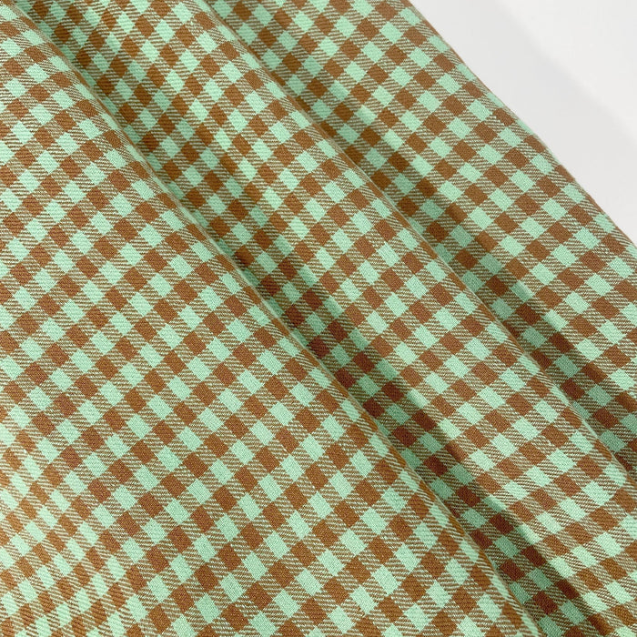 Linen Small Green Check Fabric 7568 7569 - The Linen Lab - Green 7568