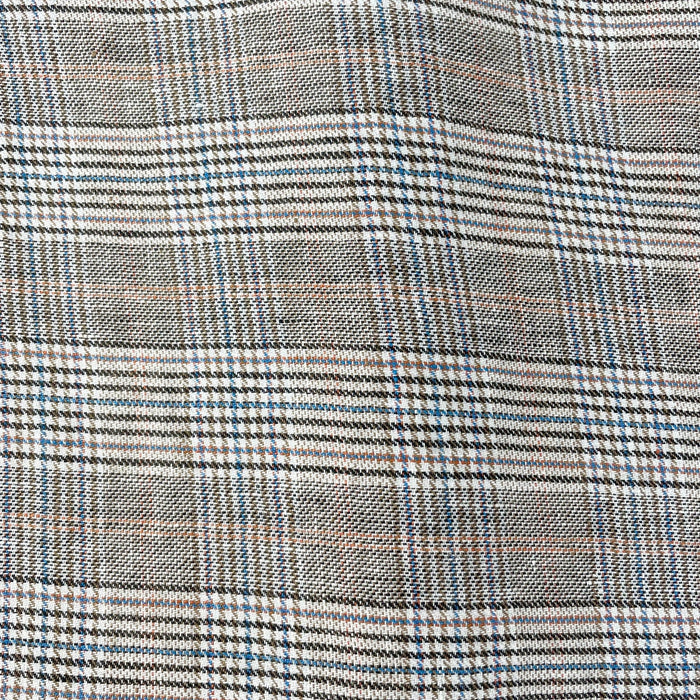 Linen Glen Check Fabric 7388 - The Linen Lab - Orange