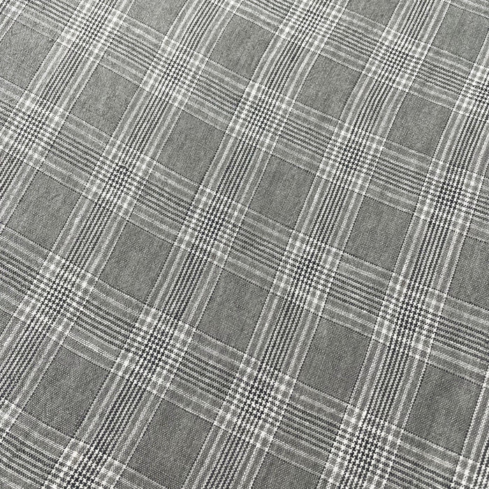 Linen Grey Check Fabric 6634 - The Linen Lab - Grey