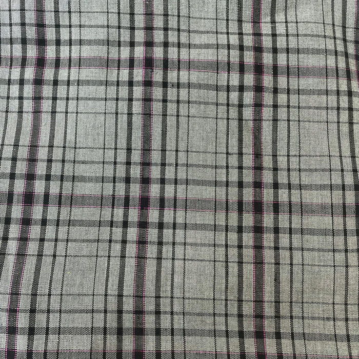 Linen Grey Grid Check 7320 - The Linen Lab - Grey