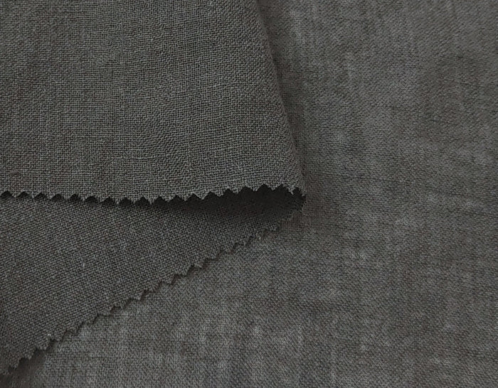 Linen Polyester Blend Fabric with Delicate Stripe Harmony 7749 7750 - The Linen Lab - Black