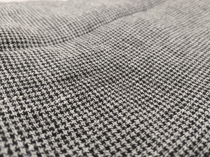 Linen Polyester Houndstooth Starcheck High-Twisted Yarn 7166 - The Linen Lab - Grey