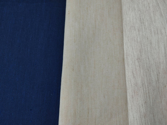 Linen Polyester Stretch Chambray Fabric 7809 7810 7808 - The Linen Lab - Navy
