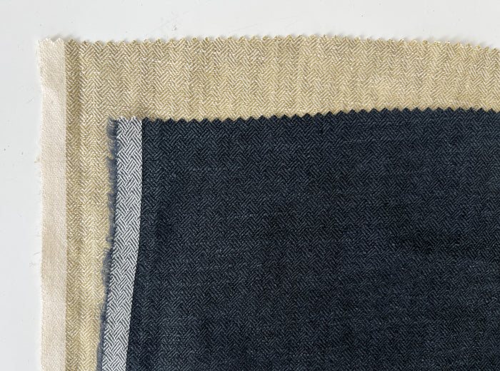 Linen Ramie Cotton Fabric – Broken Herringbone Chambray Weave 8278 8279