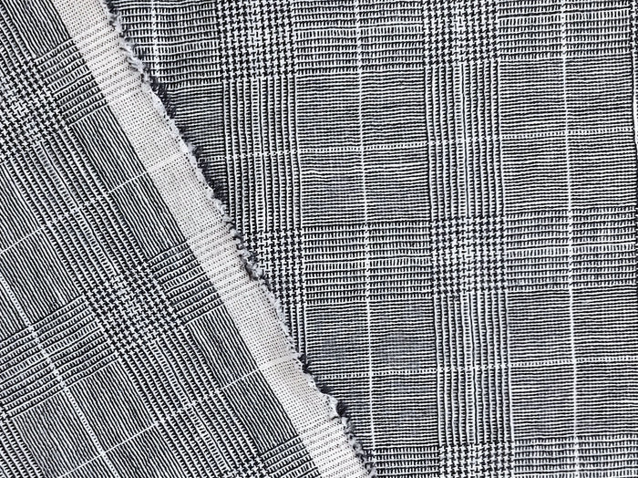 Linen Ramie Rayon Glen Plaid Fabric: A Symphony of Elegance with High Twisted Yarns 6070 - The Linen Lab - Black