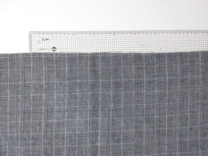 Linen Ramie Rayon Glen Plaid Fabric: A Symphony of Elegance with High Twisted Yarns 6070 - The Linen Lab - Black