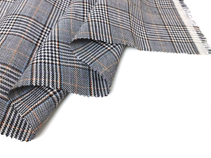 Linen Rayon 4 color Glen Plaid Fabric (6612)