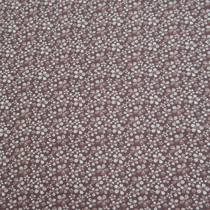 Linen Rayon Fabric Flower Print 7356 7357 - The Linen Lab - BROWN 7356