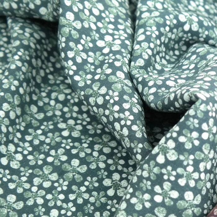Linen Rayon Fabric Flower Print 7356 7357 - The Linen Lab - BROWN 7356