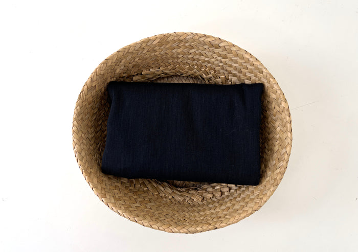 Linen Rayon Spandex Fabric – Great Drape & Comfort Stretch, Dark Navy & Grey 8162 8163